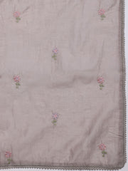 Embroidered Chanderi Unstitched Suit With Dupatta