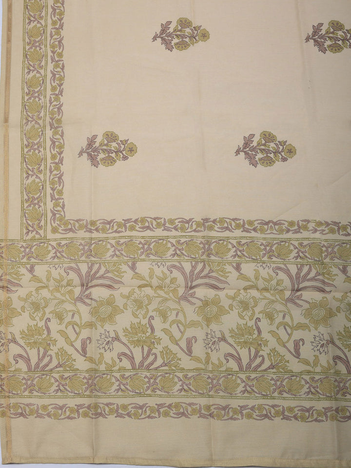 Embroidered Cotton Blend Unstitched Suit With Pant &amp; Dupatta