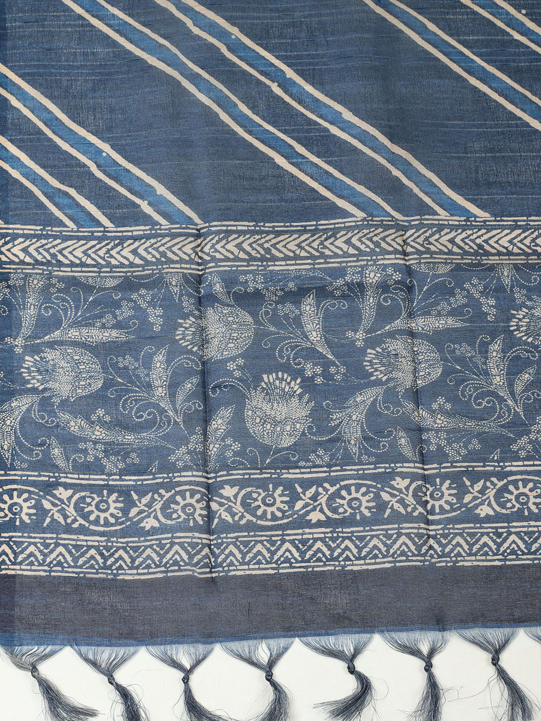 Embroidered Chanderi Unstitched Suit With Pant &amp; Dupatta