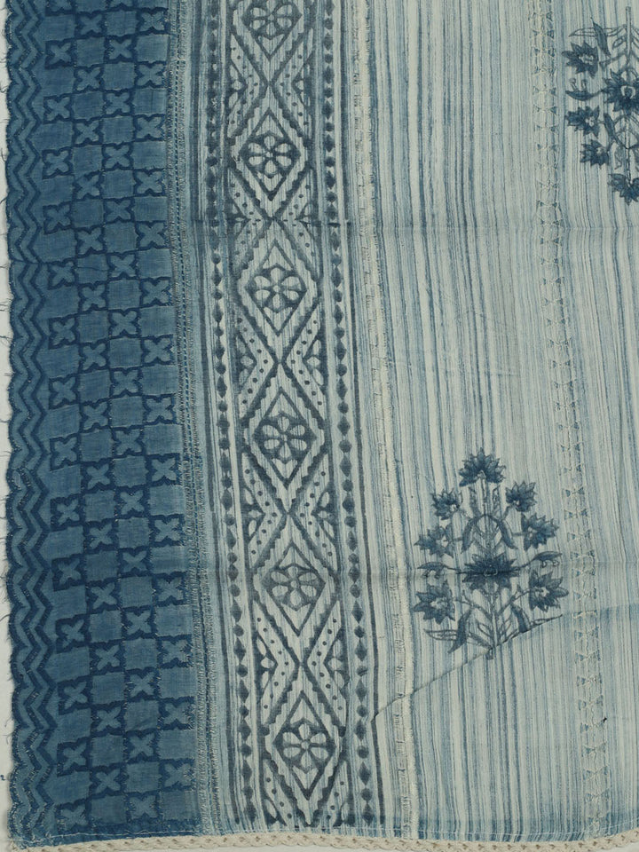 Printed Cotton Unstitched Suits Printed Suit With Pant &amp; Dupatta