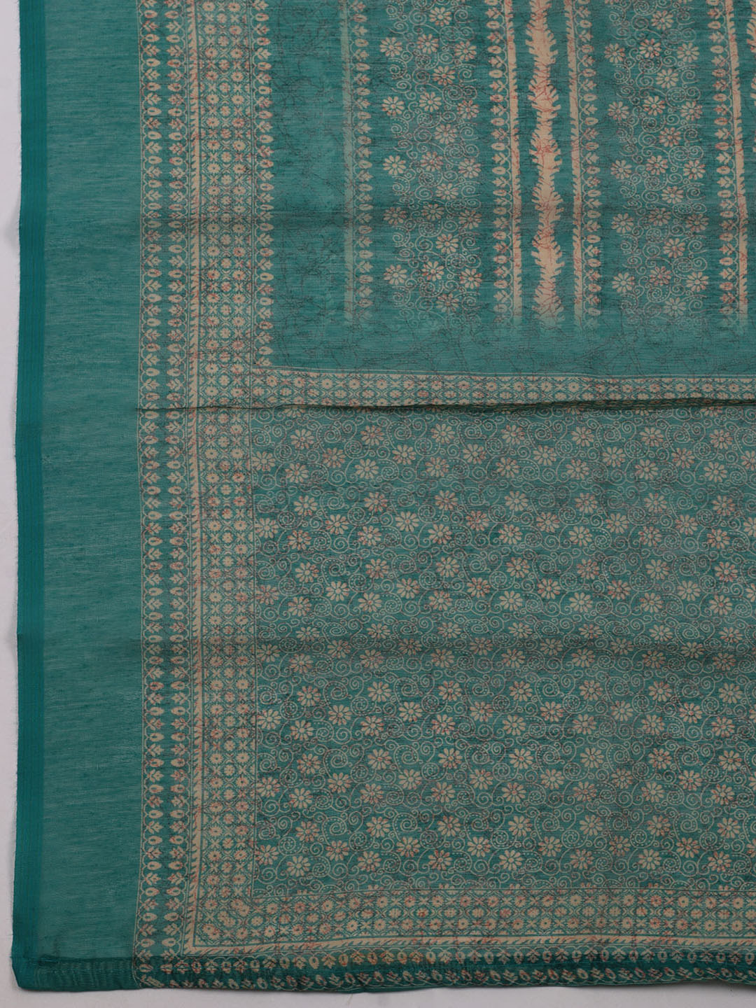 Printed Chanderi Unstitched Suit With Dupatta