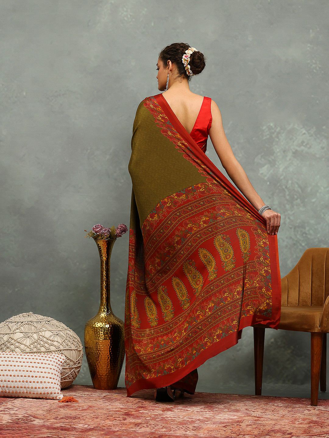 Digital Printed Crepe Saree