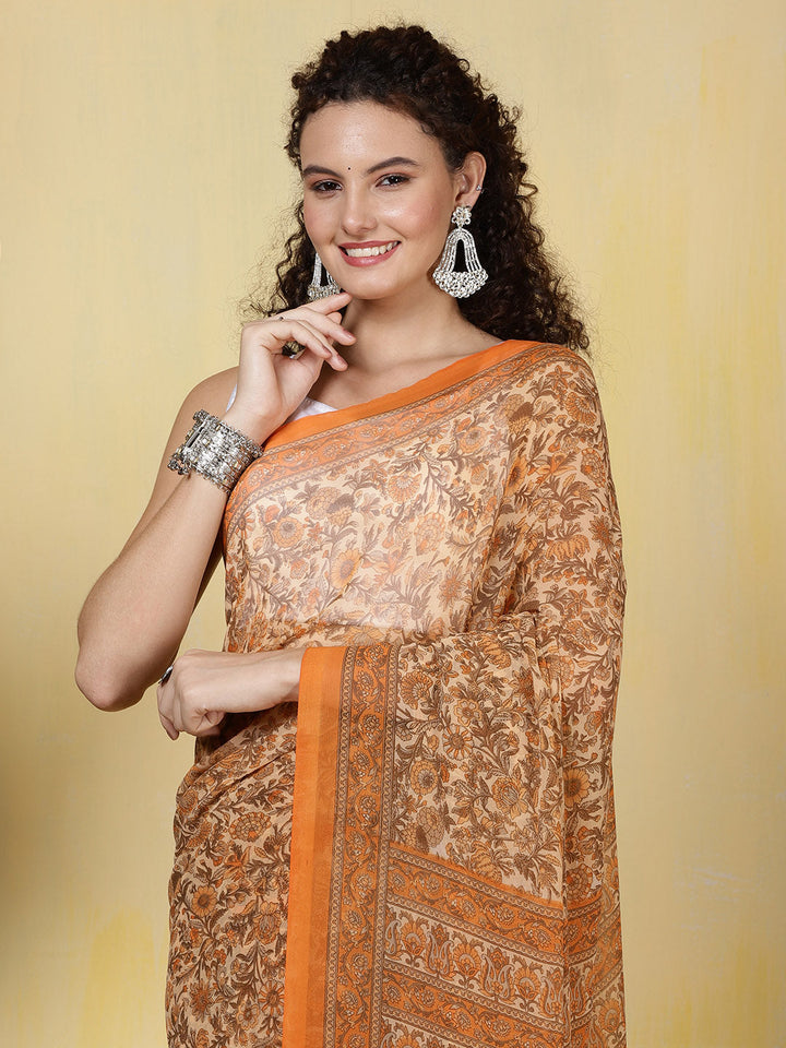 Digital Printed Georgette Saree