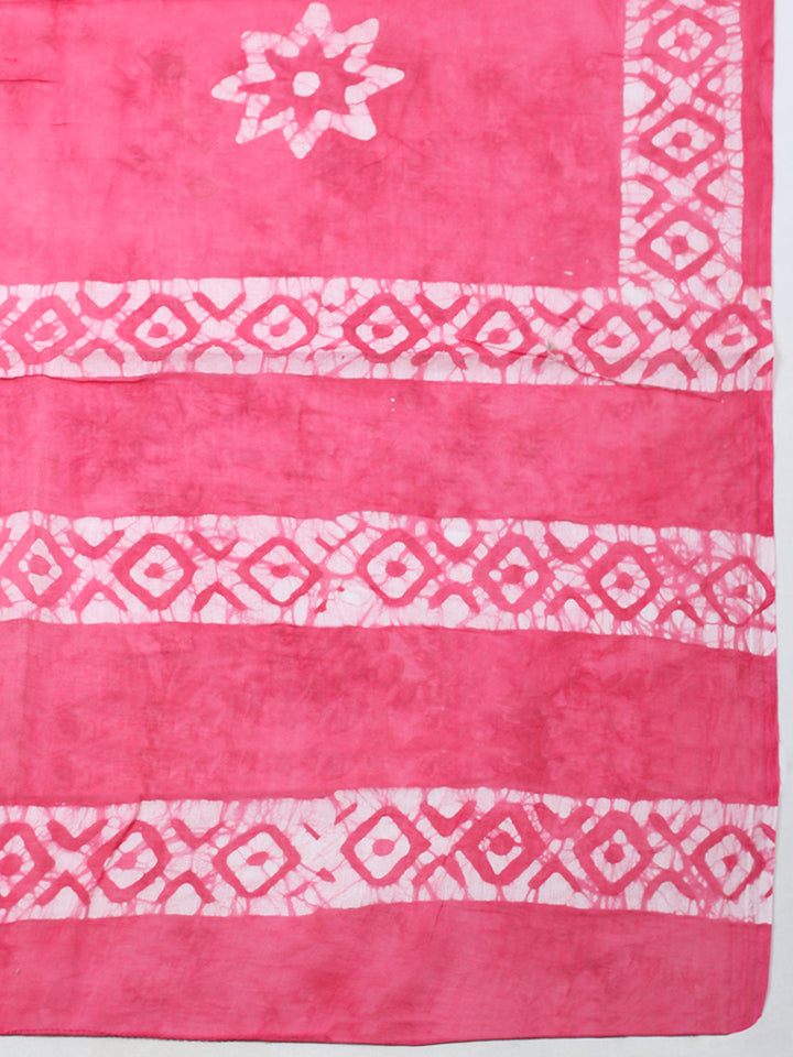 Embroidered Cotton Blend Unstitched Suit With Pant &amp; Dupatta