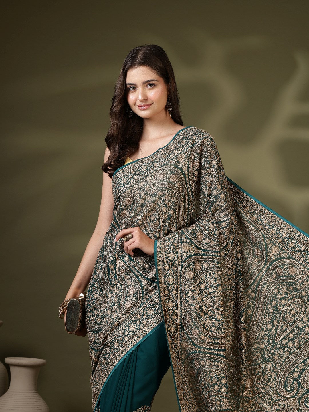 Embroidered Georgette Saree