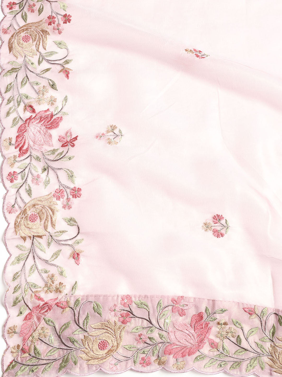 Embroidered Organza Unstitched Suit With Dupatta