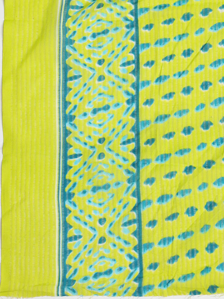 Printed Cotton Blend Unstitched Suit With Dupatta