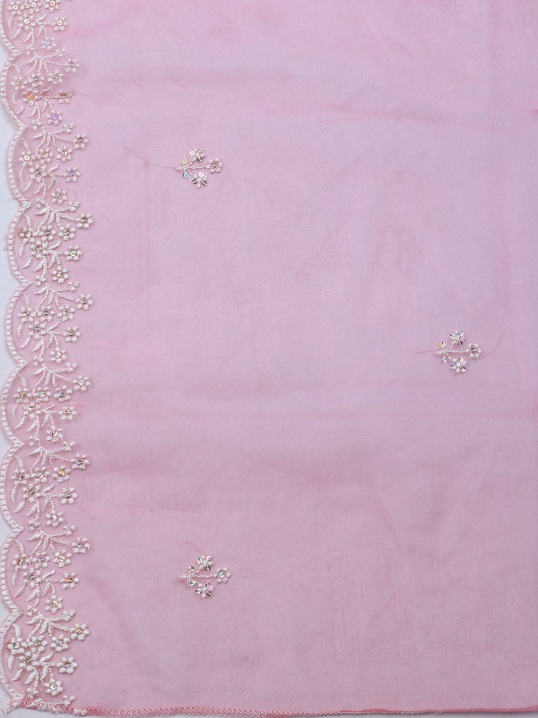 Embroidered Chanderi Unstitched Suit With Dupatta