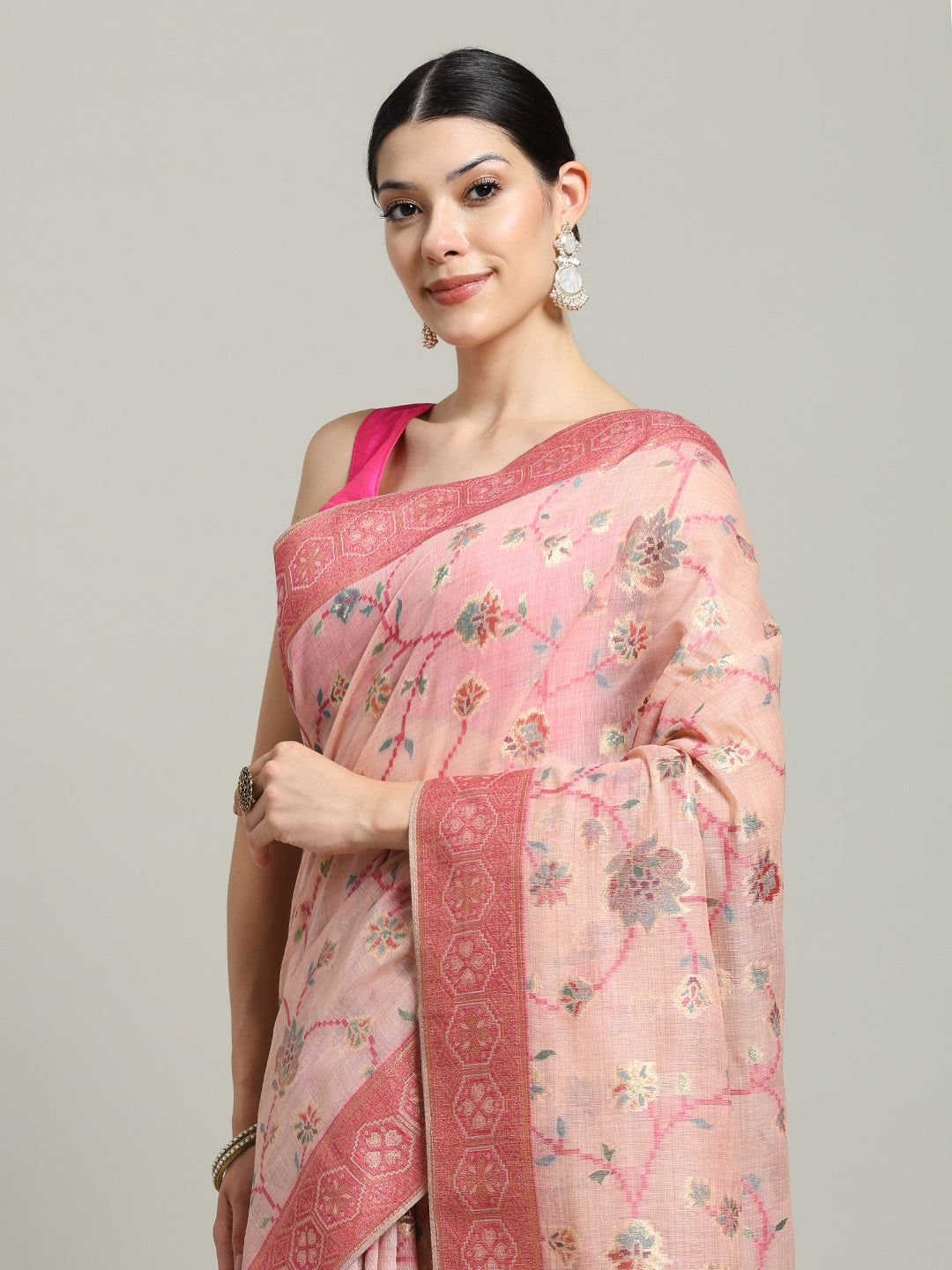 Zari Jaal Art Silk Woven Saree