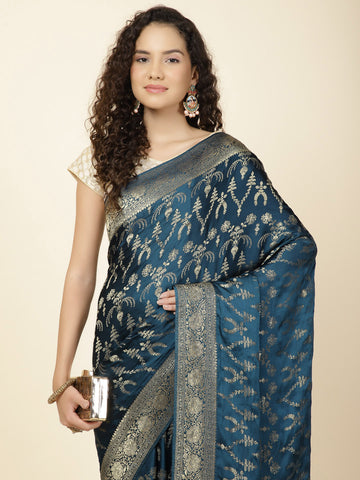 Zari Jaal Woven Satin Saree