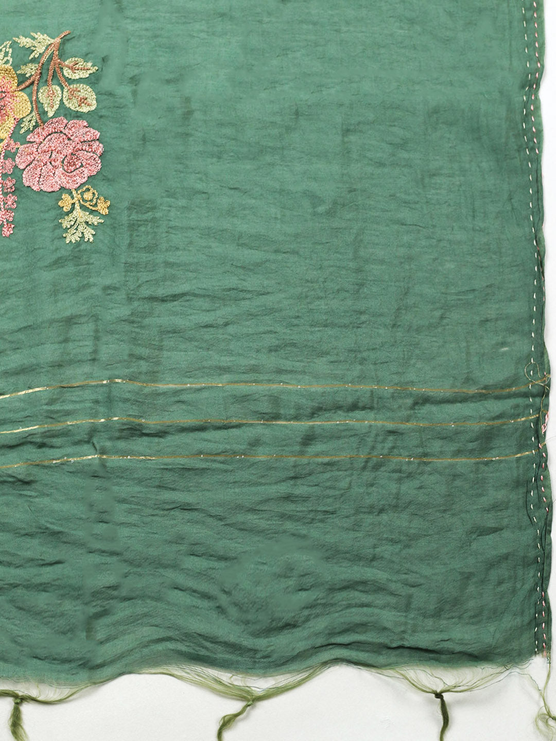 Embroidered Muslin Unstitched Suit With Pant &amp; Dupatta