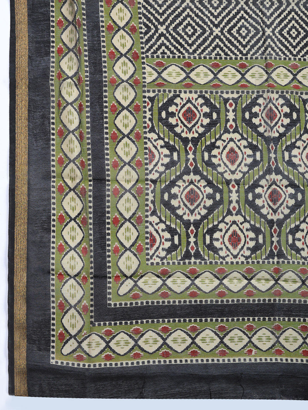 Printed Cotton Blend Unstitched Suit With Pant &amp; Dupatta