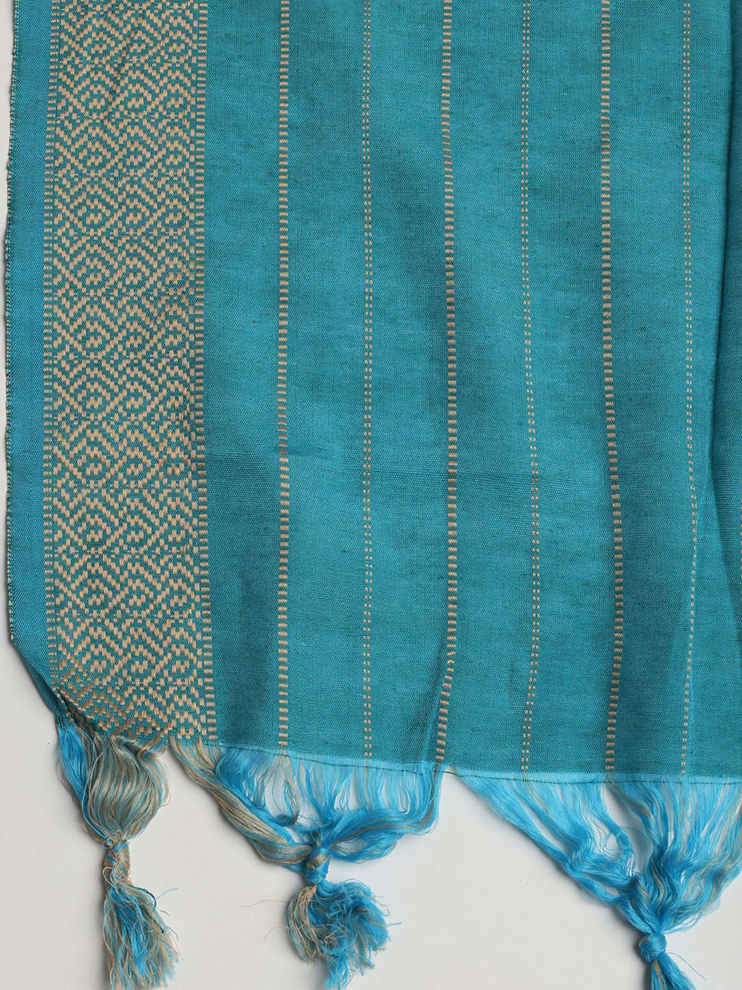 Patch Neck Art Silk Unstitched Suit With Dupatta