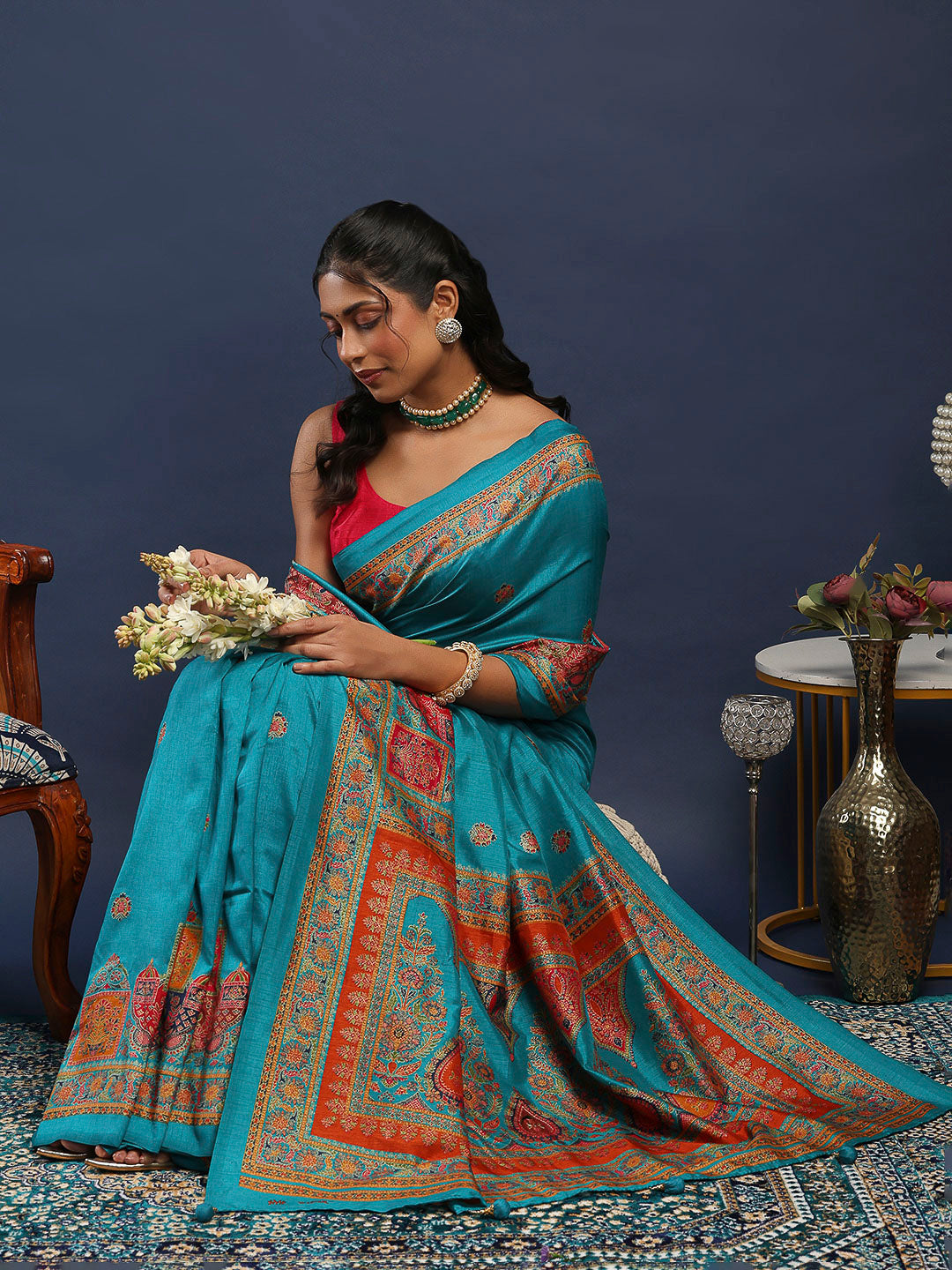 Digital Printed Art Silk Saree