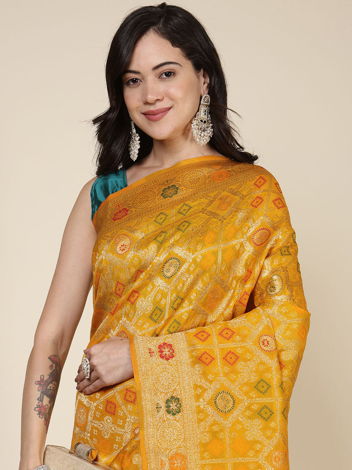 Zari Jaal Woven Art Silk Saree