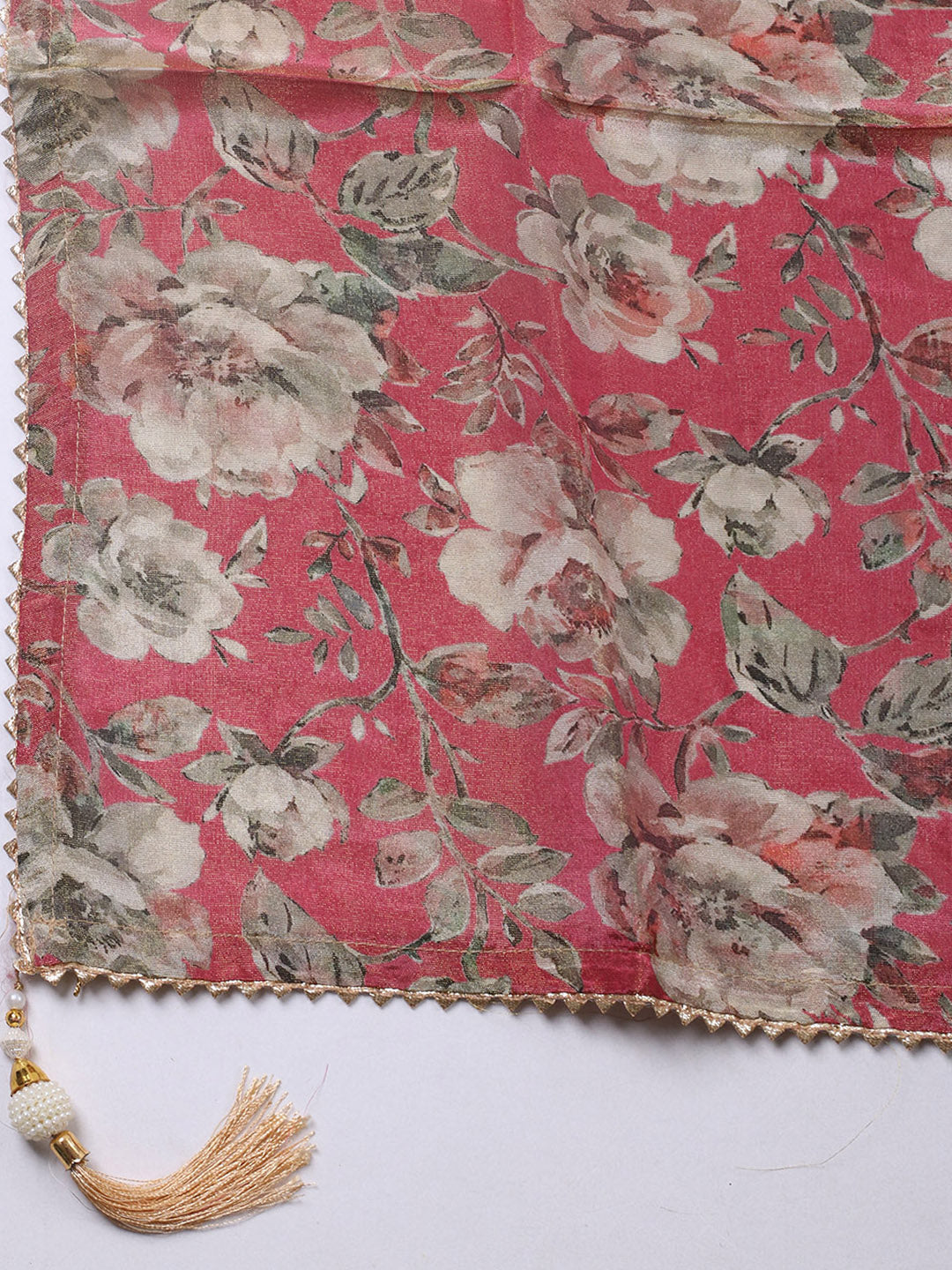 Embroidered Tissue Unstitched Suit With Pant &amp; Dupatta