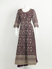 Sequins Embroidery Art Silk Kurta With Churidar And Dupatta