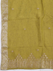 Neck Embroidered Chanderi Unstitched Suit Piece With Dupatta