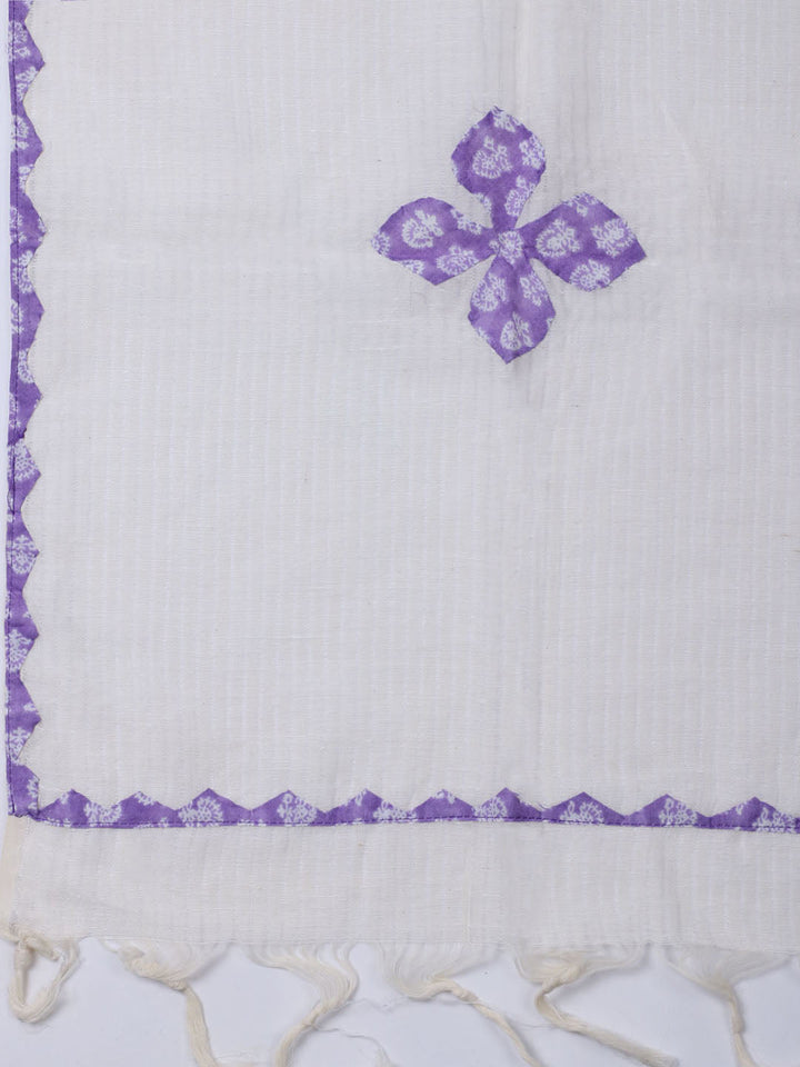 Printed Cotton Blend Unstitched Suit With Dupatta