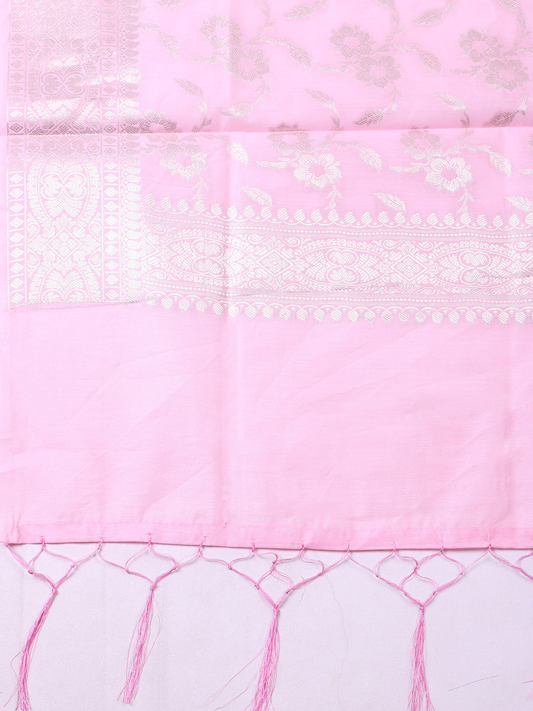 Woven Design Chanderi Unstitched Suit With Pant &amp; Dupatta