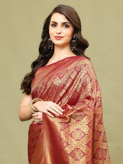 Zari Jaal Woven Handloom Saree