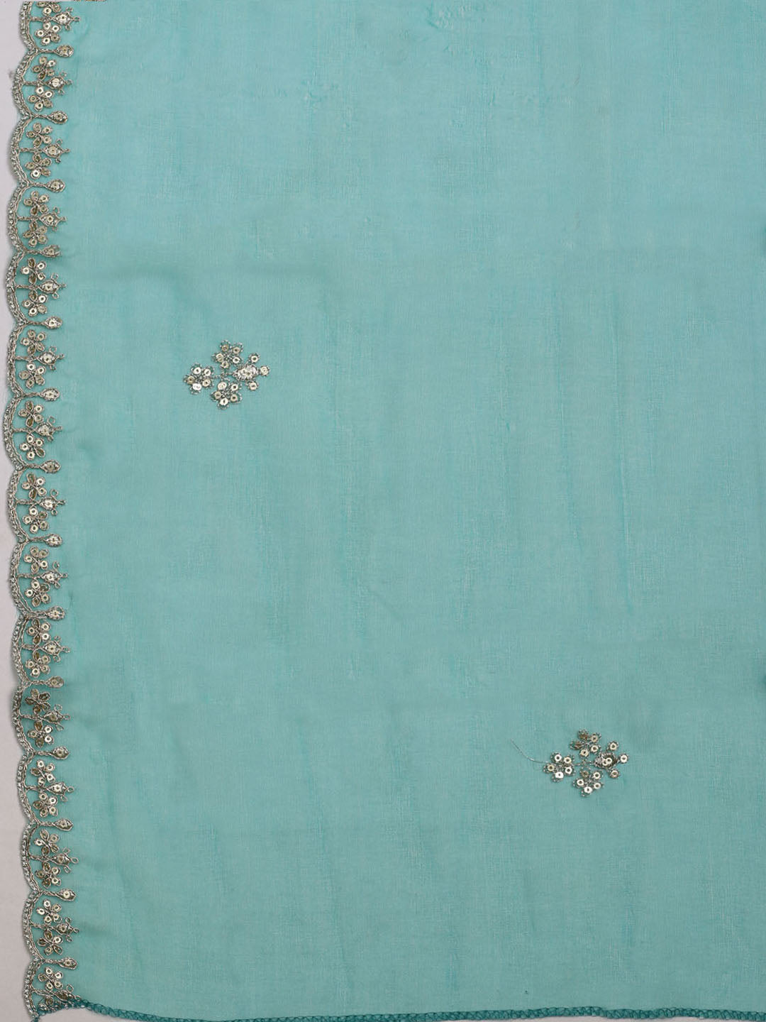 Embroidered Organza Unstitched Suit With Dupatta