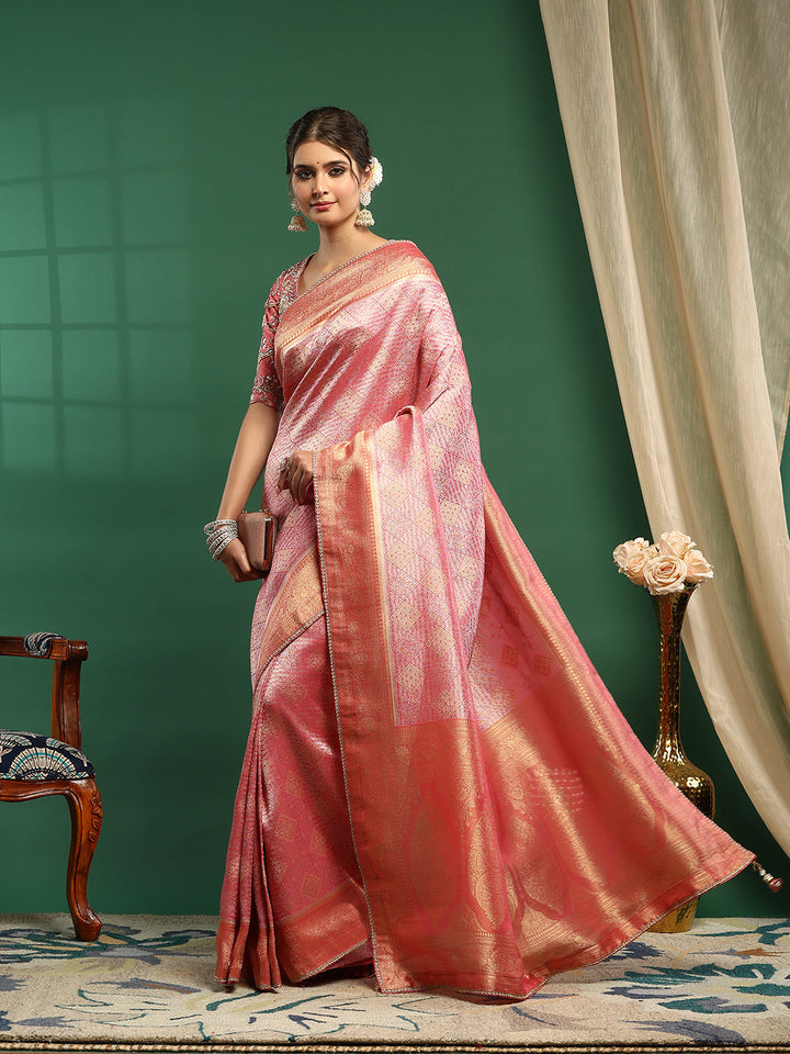 Embroidered Dola Silk Saree