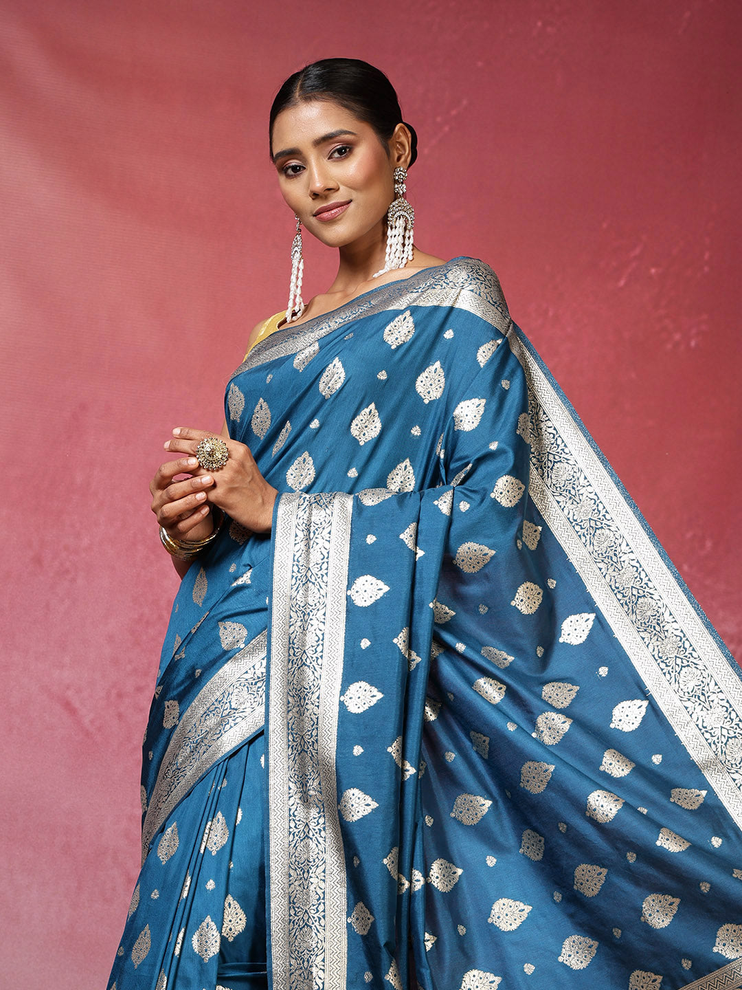 Zari Border Woven Art Silk Saree