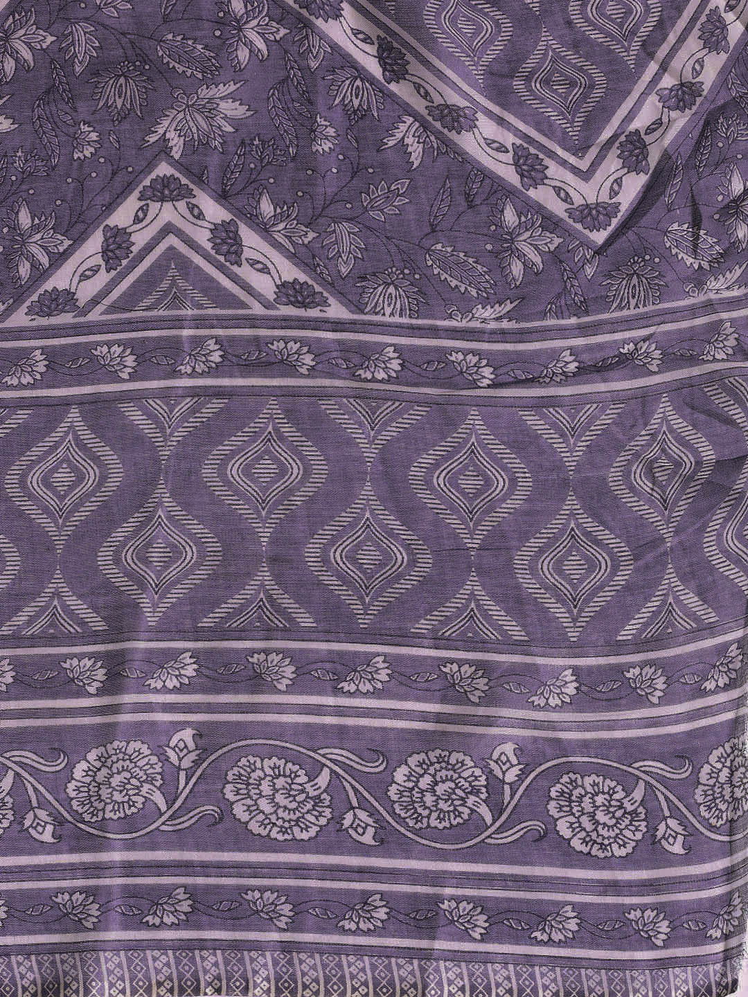 Neck Embroidered Cotton Blend Unstitched Suit With Dupatta