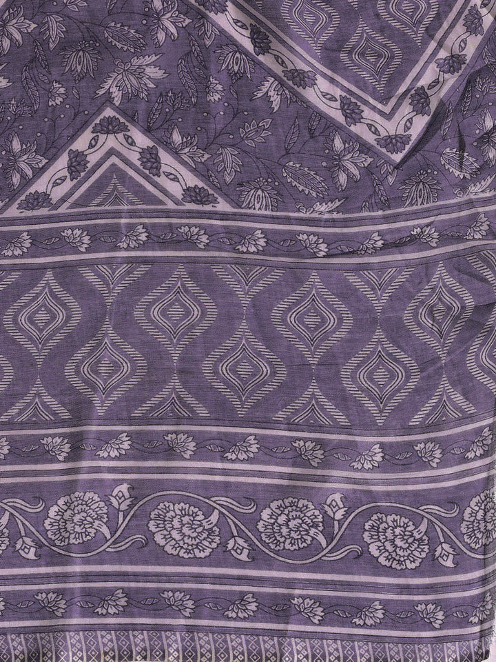 Neck Embroidered Cotton Blend Unstitched Suit With Dupatta