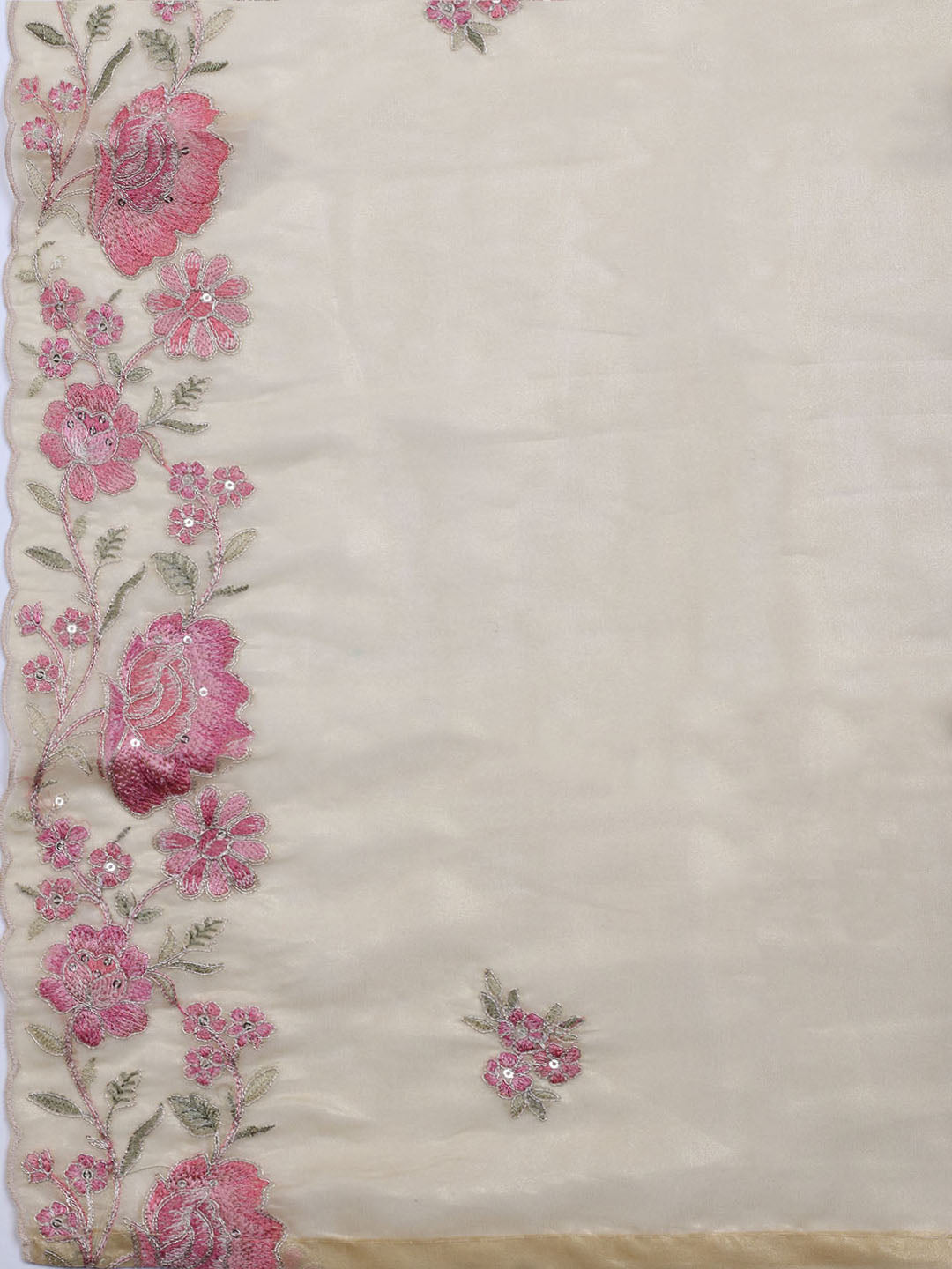 Embroidered Organza Unstitched Suit With Dupatta