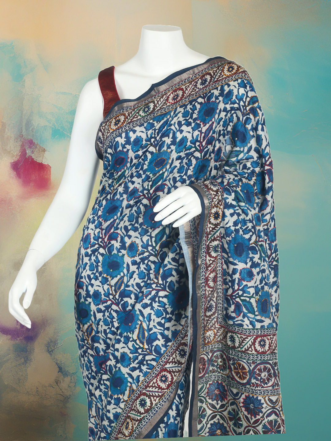 Floral Printed Art Silk Saree