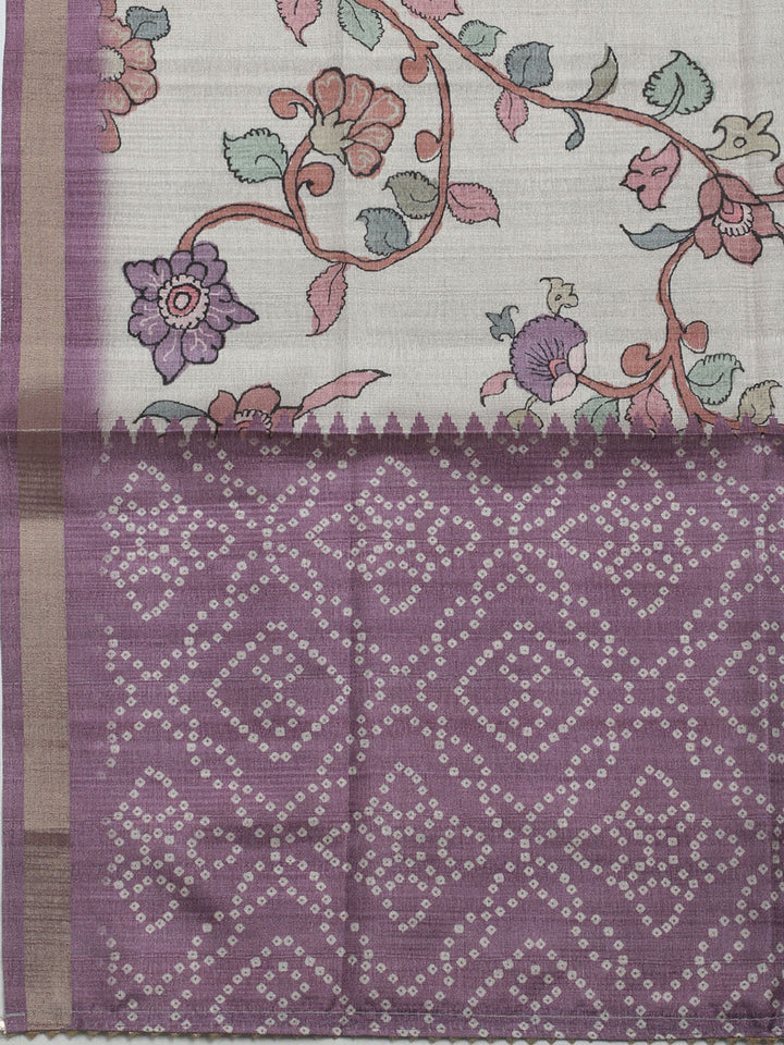 Embroidered Tussar Unstitched Suit With Dupatta