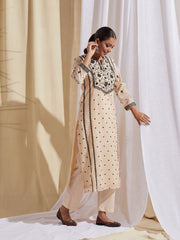 Thread Embroidered Cotton Straight Kurta With Pant