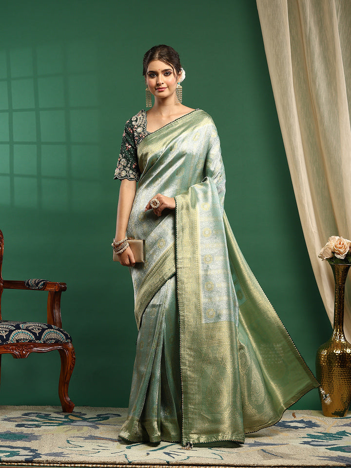 Embroidered Dola Silk Saree