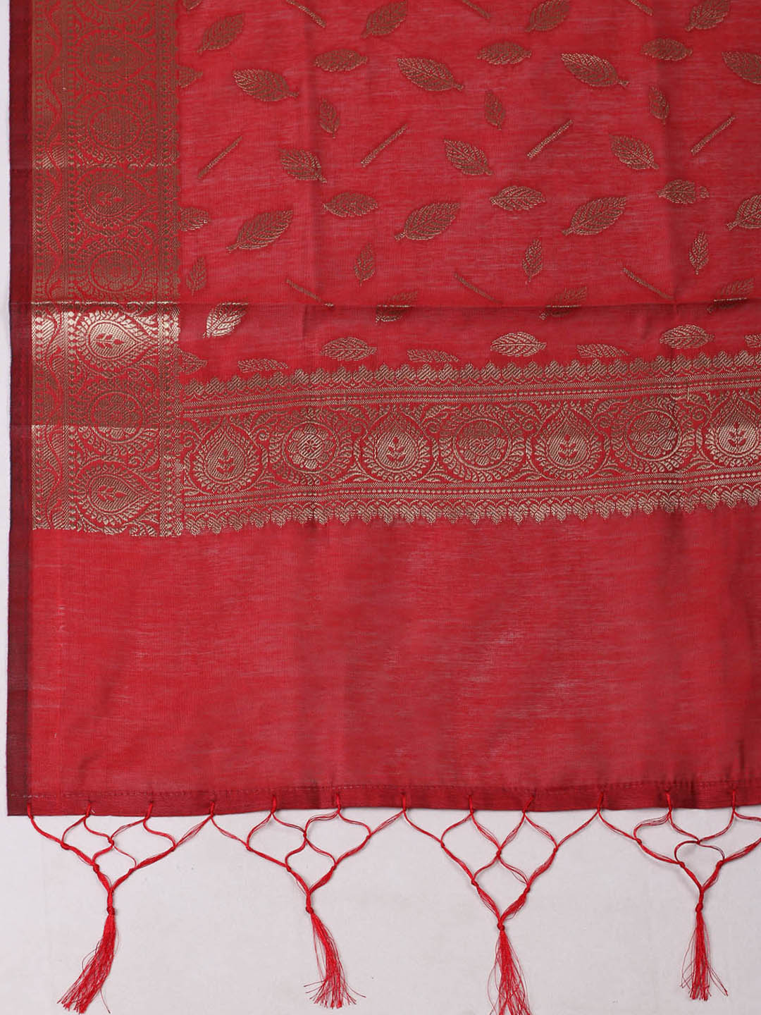 Woven Design Chanderi Unstitched Suit With Pant &amp; Dupatta
