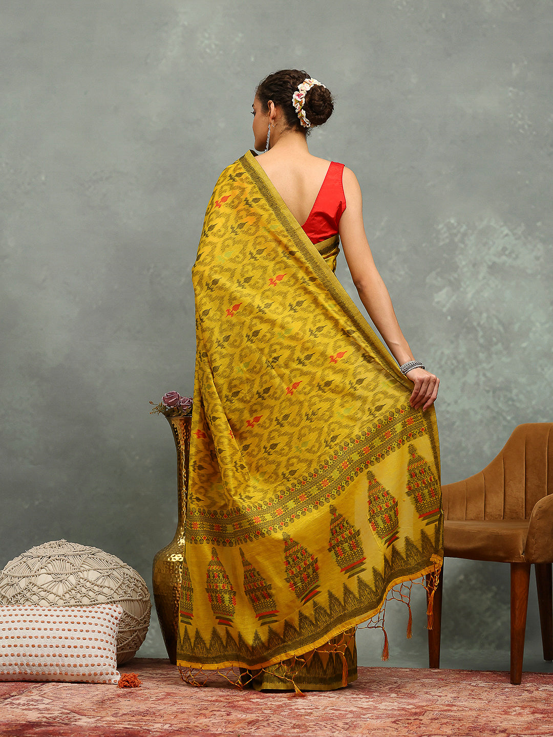 Resham Booti Woven Cotton Saree