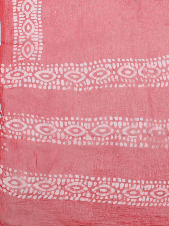 Printed Cotton Blend Unstitched Kurta With Pant &amp; Dupatta