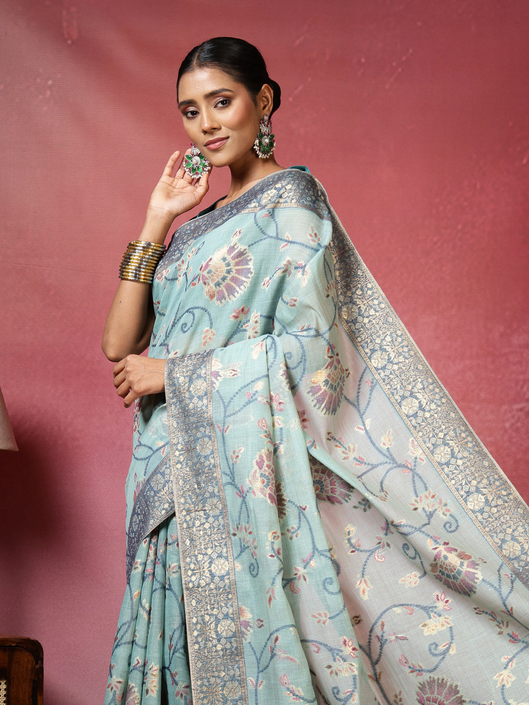 Zari Jaal Art Silk Woven Saree