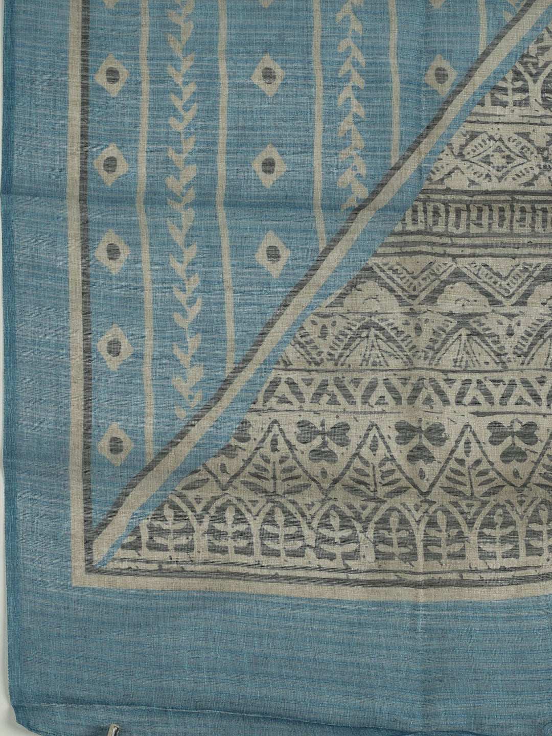 Printed Chanderi Unstitched Suit With Pant &amp; Dupatta