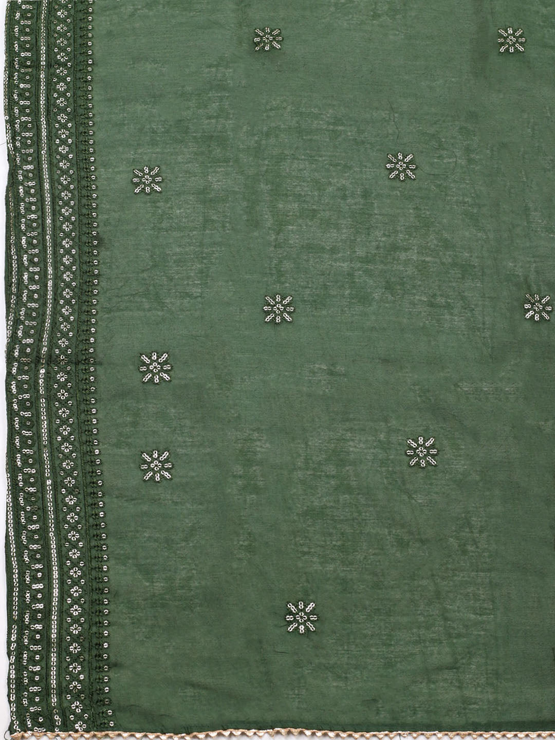 Embroidered Cotton Unstitched Suit With Pant &amp; Dupatta