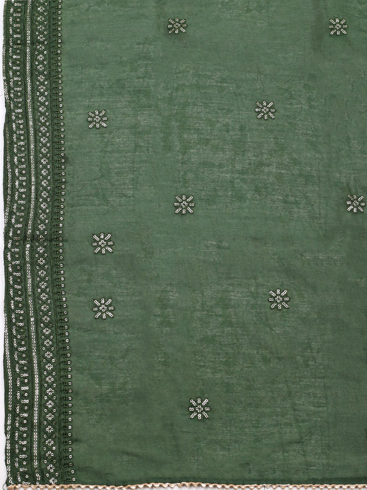Embroidered Cotton Unstitched Suit With Pant &amp; Dupatta