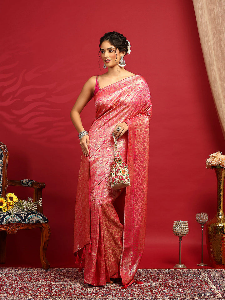 Woven Design Satin Saree