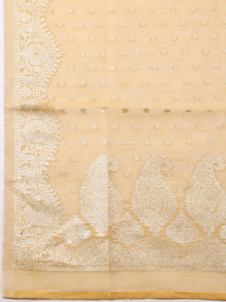 Woven Design Tissue Unstitched Suit With Pant Dupatta