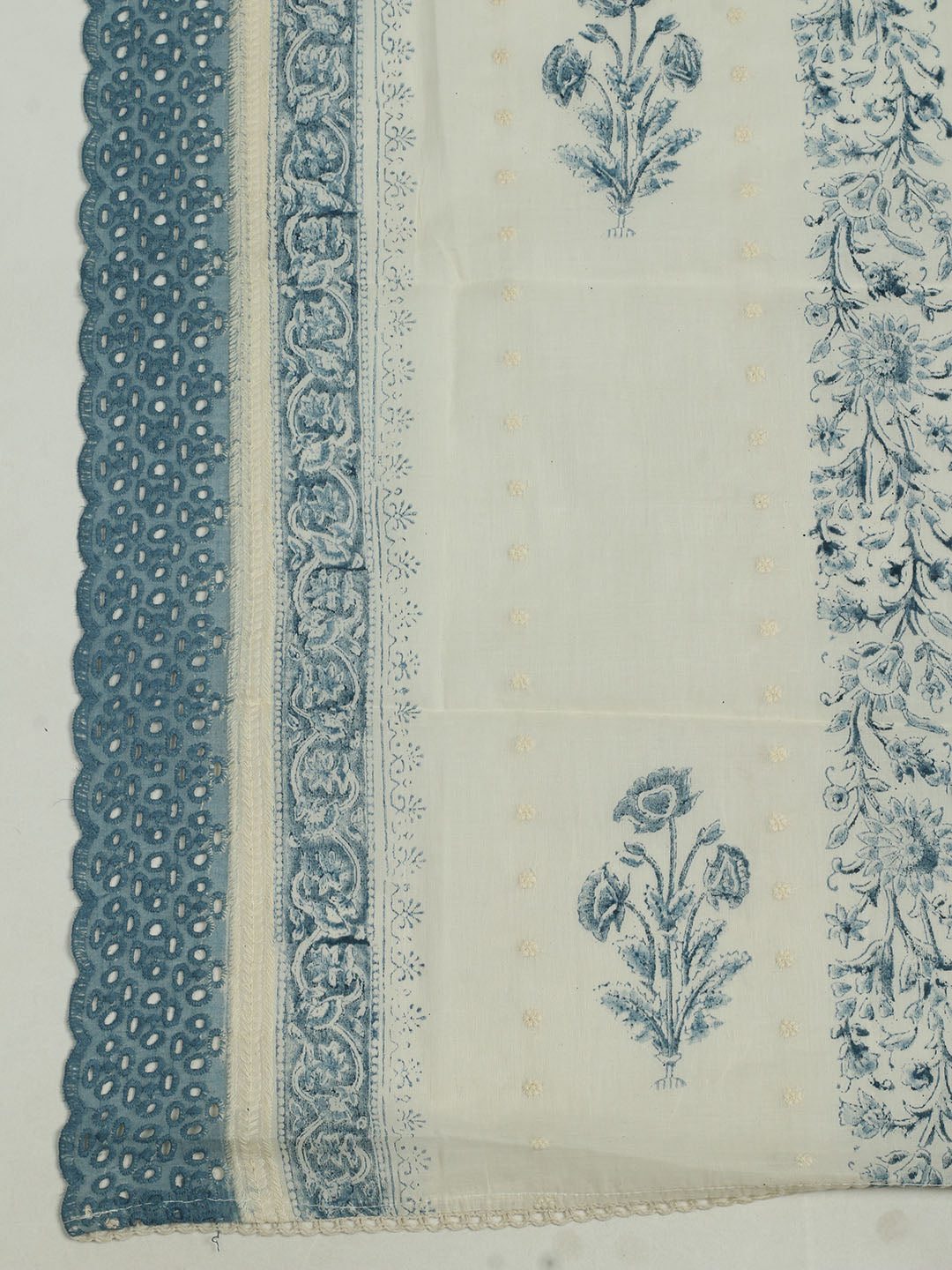 Printed Cotton Unstitched Suits Printed Suit With Pant &amp; Dupatta