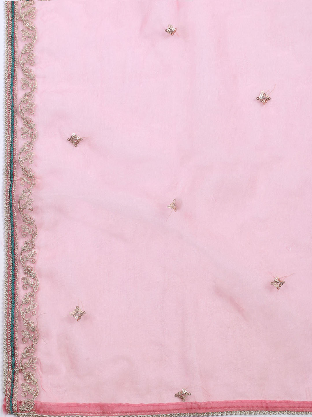 Neck Embroidered Chanderi Unstitched Suit With Dupatta