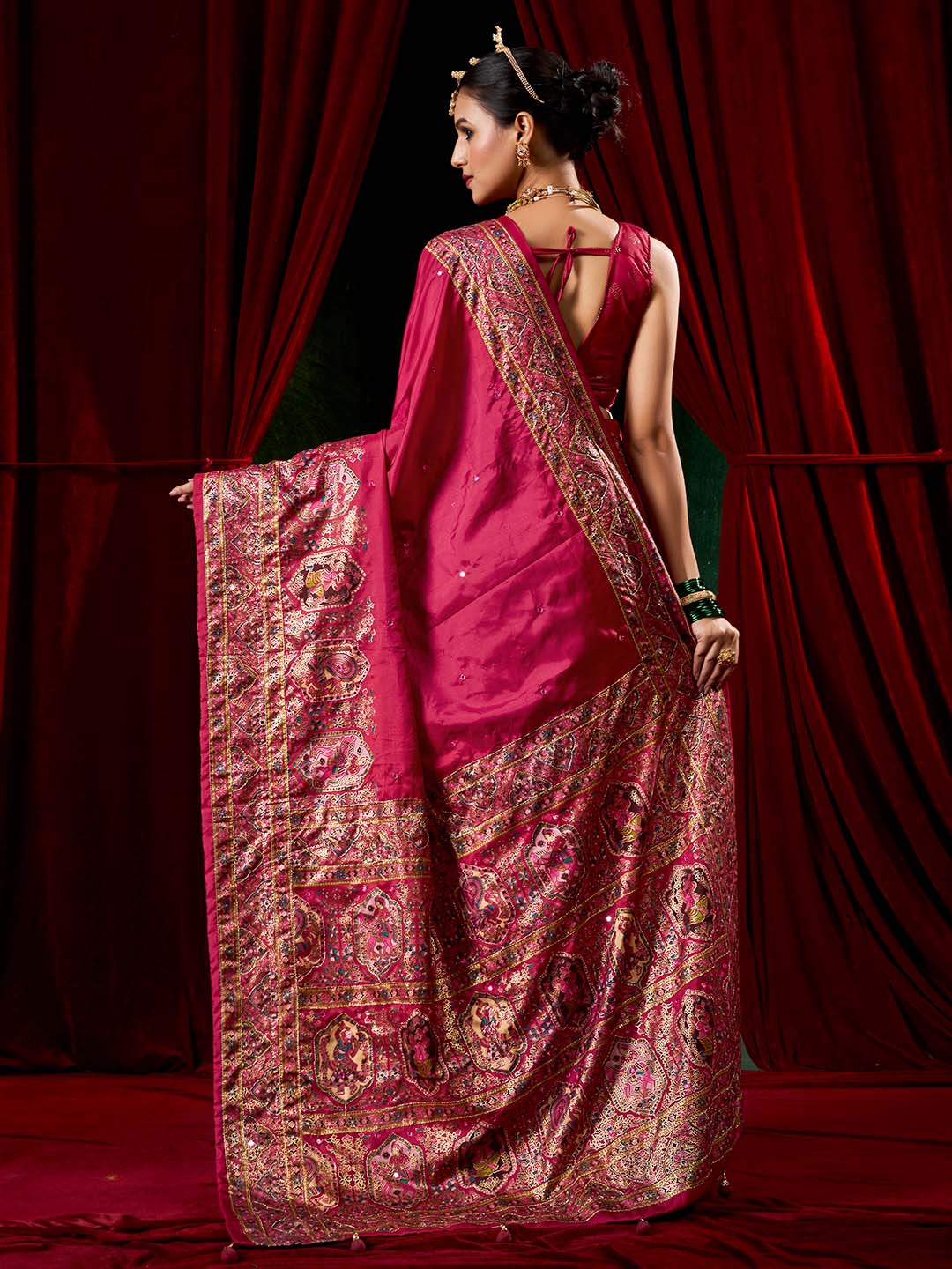Digital Printed Art Silk Woven Saree
