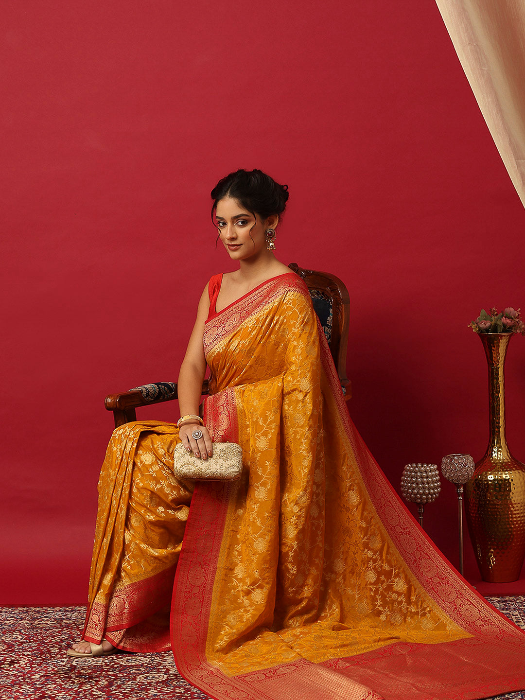 Plain Crepe Saree