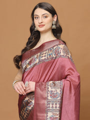 Digital Printed Satin Woven Saree