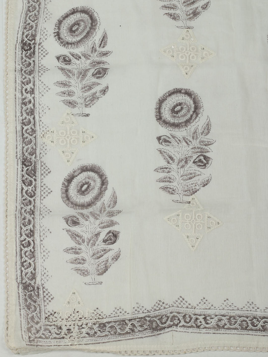 Printed Cotton Unstitched Suits Printed Suit With Pant &amp; Dupatta